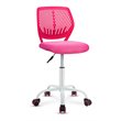Costway Sponge Adjustable Mid Back Swivel Armless Office Chair in Pink
