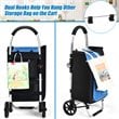 Costway Aluminum Folding Shopping Grocery Cart with Removable Bag in Blue