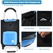 Costway Aluminum Folding Shopping Grocery Cart with Removable Bag in Blue