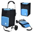 Costway Aluminum Folding Shopping Grocery Cart with Removable Bag in Blue