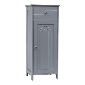 Costway Free-Standing Bathroom Floor Cabinet Storage Organizer in Gray