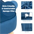 Costway Thick Padded Button Tufted Leisure Chair and Ottoman Set in Blue