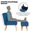 Costway Thick Padded Button Tufted Leisure Chair and Ottoman Set in Blue