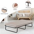 Costway Metal Guest Sleeper Folding Bed with Memory Foam Mattress in Black
