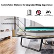 Costway Metal Guest Sleeper Folding Bed with Memory Foam Mattress in Black