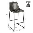 Costway Contemporary Faux Suede Bar Stool with Metal Legs in Gray (Set of 2)
