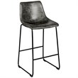 Costway Contemporary Faux Suede Bar Stool with Metal Legs in Gray (Set of 2)