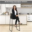Costway Contemporary Faux Suede Bar Stool with Metal Legs in Gray (Set of 2)