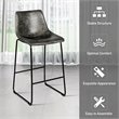 Costway Contemporary Faux Suede Bar Stool with Metal Legs in Gray (Set of 2)