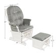 Costway Baby Nursery Relax Rocker Glider & Ottoman Set with Cushion in Gray