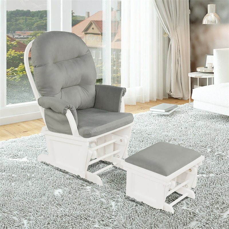 Ottoman Set Glider Rocker And Ottoman Combo Costway Baby Nursery