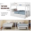 Costway Wood and PB Twin Over Twin Pull-Out Bunk Bed with Trundle in White