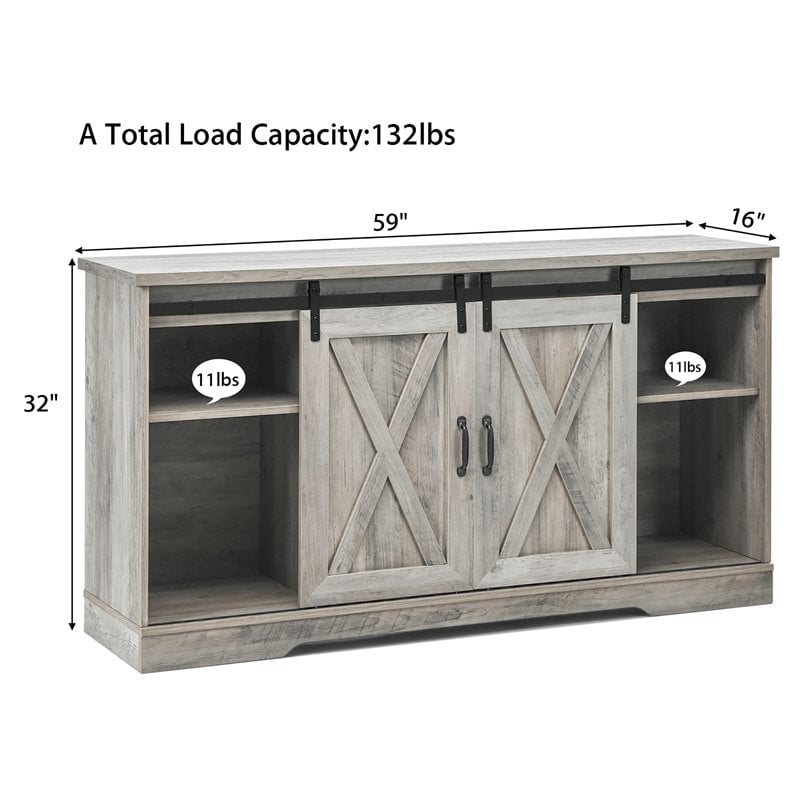 Costway Wood TV Stand for TV's up to 59