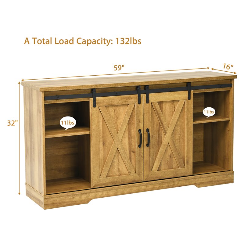 Costway Wood TV Stand for TV's up to 59