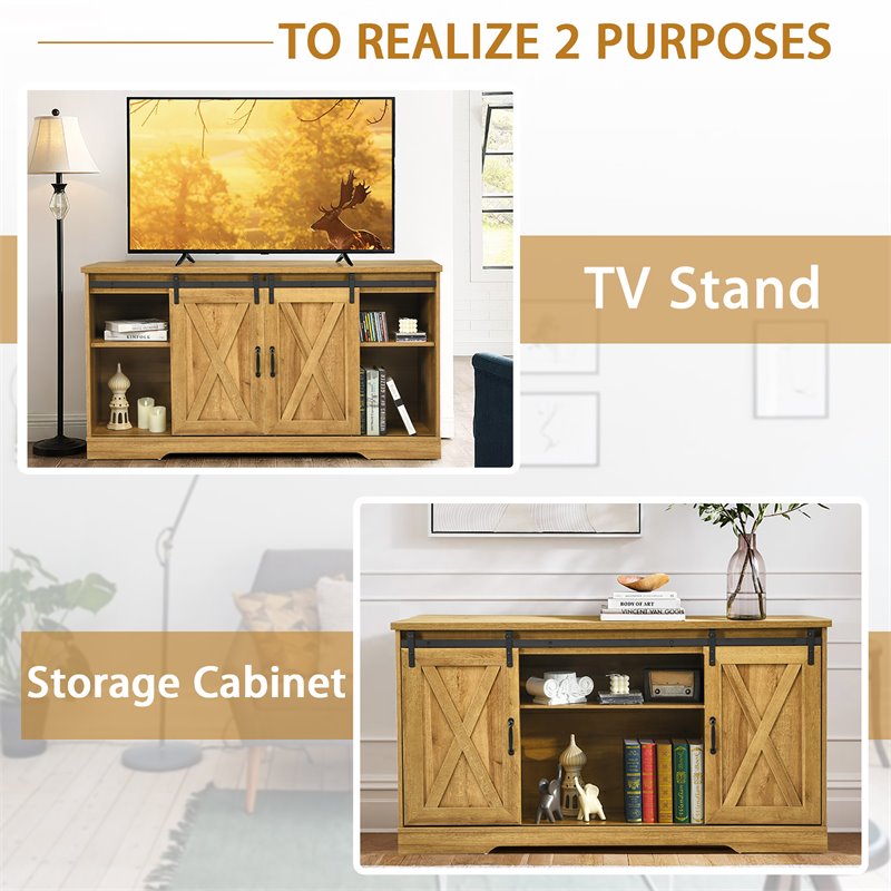 Costway Wood TV Stand for TV's up to 59