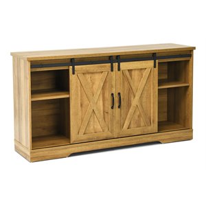 Costway Wood TV Stand for TV's up to 59&quot with Adjustable Shelf in Oak