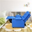 Costway Youth Recliner Chair with Cup Holders and Side Pockets in Blue