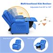 Costway Youth Recliner Chair with Cup Holders and Side Pockets in Blue