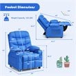 Costway Youth Recliner Chair with Cup Holders and Side Pockets in Blue