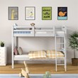 Costway Contemporary MDF and Wood Twin Over Twin Bunk Bed in White