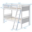 Costway Contemporary MDF and Wood Twin Over Twin Bunk Bed in White