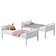 Costway Contemporary MDF and Wood Twin Over Twin Bunk Bed in White