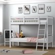 Costway Contemporary MDF and Wood Twin Over Twin Bunk Bed in White