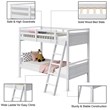 Costway Contemporary MDF and Wood Twin Over Twin Bunk Bed in White