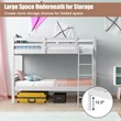 Costway Contemporary MDF and Wood Twin Over Twin Bunk Bed in White