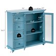 Costway Drawers & Doors Buffet Sideboard Table Kitchen Storage Cabinet in Blue