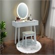 Costway Touch Screen 3 Lighting Modes Dressing/Makeup Vanity Set in White