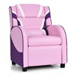 Costway PU Leather Kids Gaming Sofa Recliner Armchair with Side Pockets in Pink