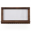 Costway Wall Mounted Organizer Vintage Wood Jewelry Holder Hanger Rack in Brown