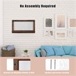 Costway Wall Mounted Organizer Vintage Wood Jewelry Holder Hanger Rack in Brown