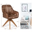 Costway Contemporary Hot-stamping Cloth Swivel Accent Chair in Brown