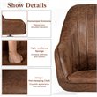 Costway Contemporary Hot-stamping Cloth Swivel Accent Chair in Brown