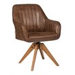 Costway Contemporary Hot-stamping Cloth Swivel Accent Chair in Brown