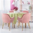 Costway Velvet Mid-Back Leisure Armchair with Gold Leg in Pink (Set of 2)