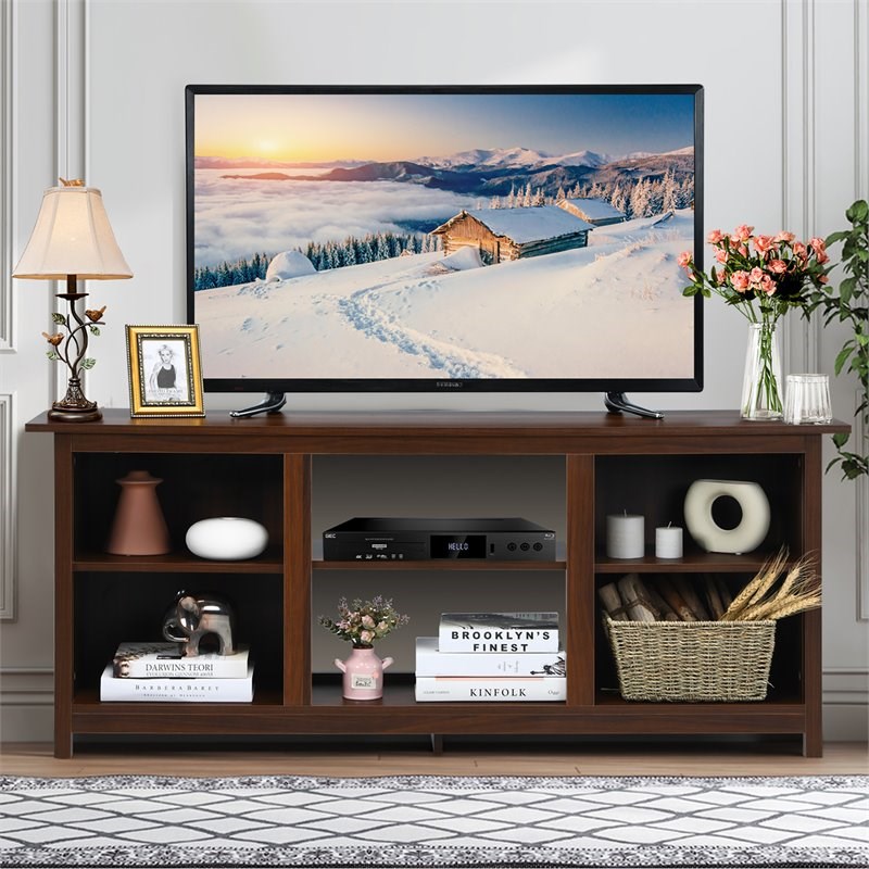 Costway 2-tier TV Stand Entertainment Center for TV's up to 65