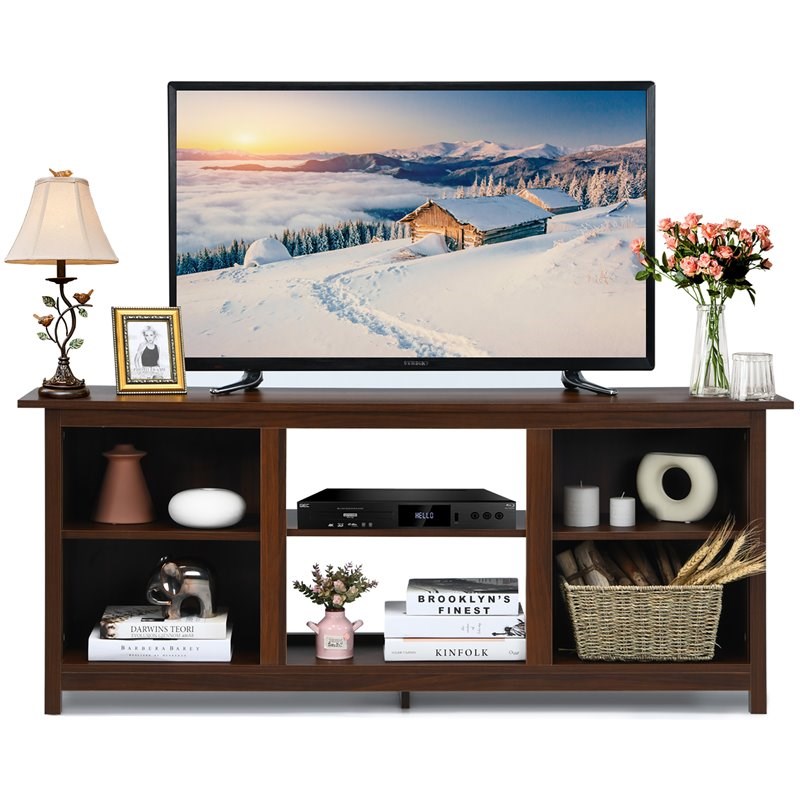 Costway 2-tier TV Stand Entertainment Center for TV's up to 65