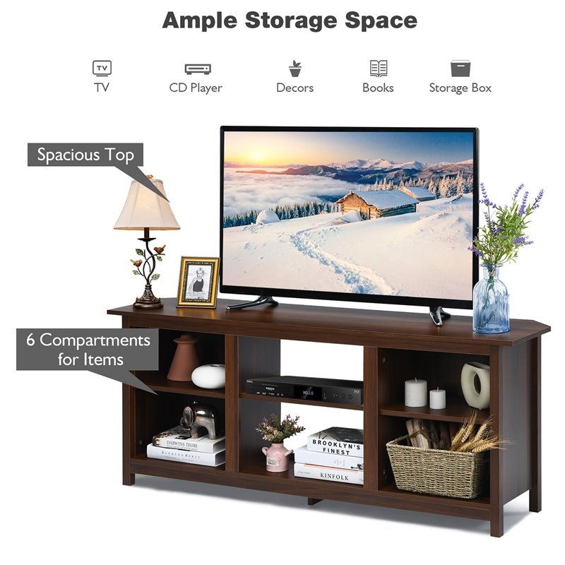 Costway 2-tier TV Stand Entertainment Center for TV's up to 65