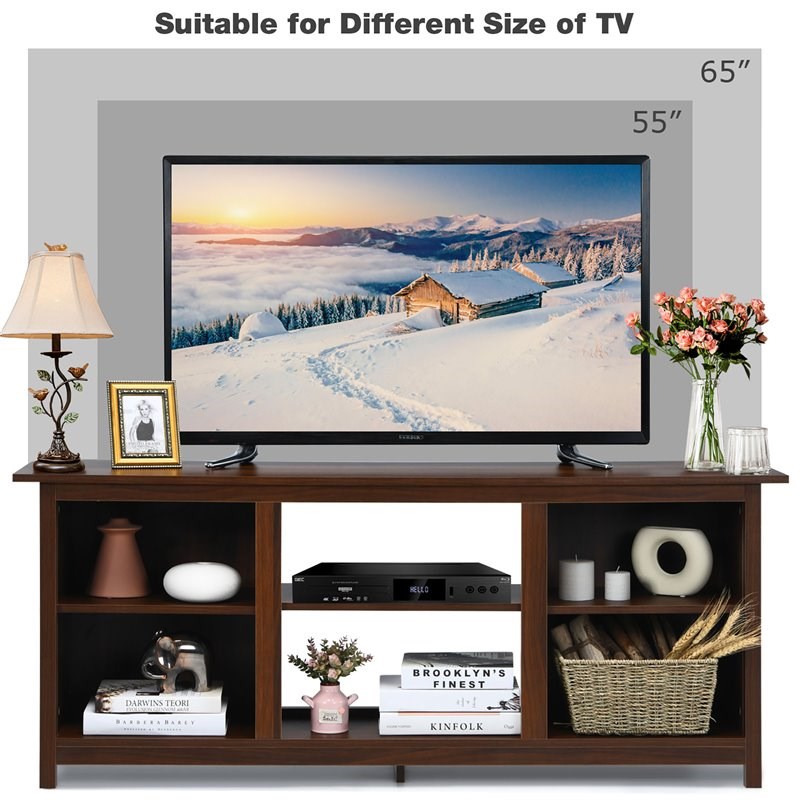 Costway 2-tier TV Stand Entertainment Center for TV's up to 65
