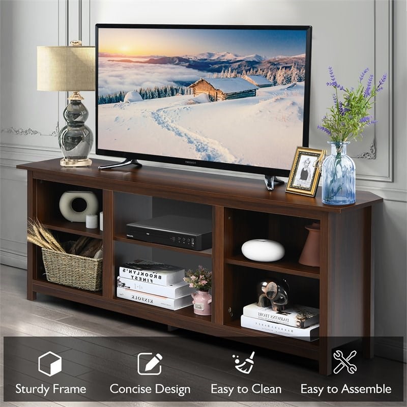 Costway 2-tier TV Stand Entertainment Center for TV's up to 65