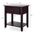 Costway Nightstand/Bedside Table/Sofa Table/End Table/Accent Table Espresso