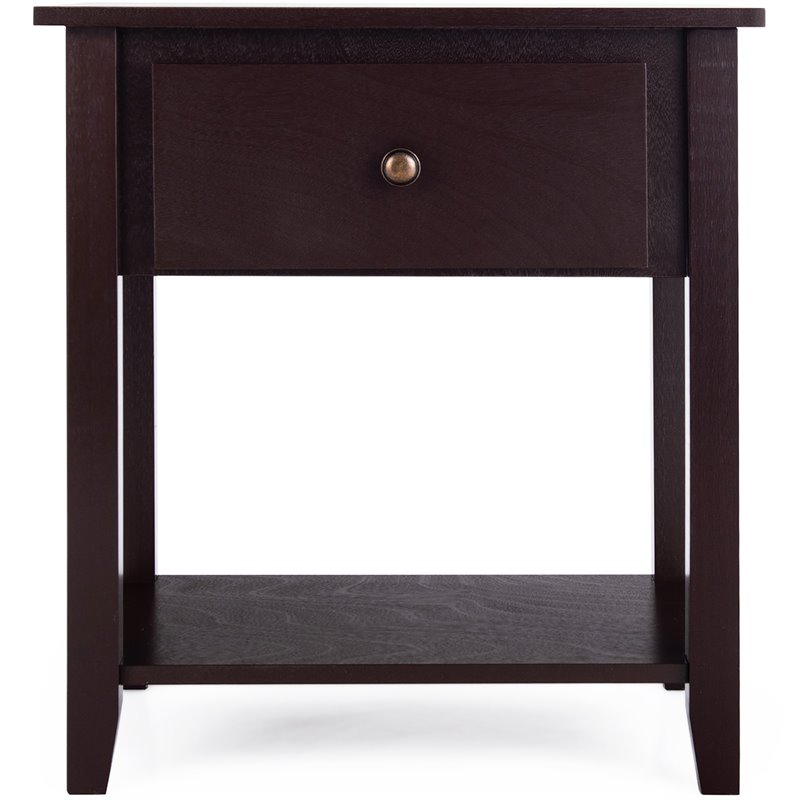 Costway Nightstand/Bedside Table/Sofa Table/End Table/Accent Table Espresso