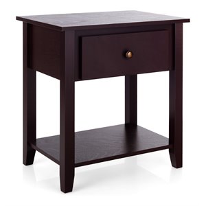 Costway Nightstand/Bedside Table/Sofa Table/End Table/Accent Table Espresso