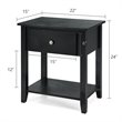 Costway Nightstand/Bedside Table/Sofa Table/End Table/Accent Table Black