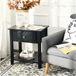 Costway Nightstand/Bedside Table/Sofa Table/End Table/Accent Table Black