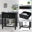Costway Nightstand/Bedside Table/Sofa Table/End Table/Accent Table Black
