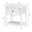 Costway Nightstand/Bedside Table/Sofa Table/End Table/Accent Table White